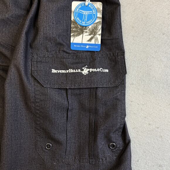 Beverly Hills Polo Club Swim Shorts Mens M Gray Hybrid Mesh Liner Trunks Suit - Picture 6 of 9